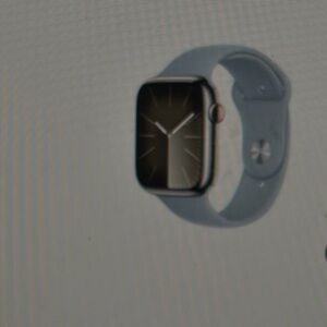 Apple Smartwatch with Black Face and Gray Band